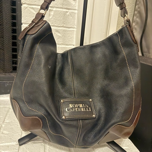 Sophia Caperelli Handbags - Sophia Caperelli Elegant Black and Brown Hobo Bag